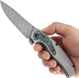 Kansept Knives Havorn Framelock - Damascus ArcCF Blade With Titanium Handle And Carbon Fiber Inlay by Kansept Knives