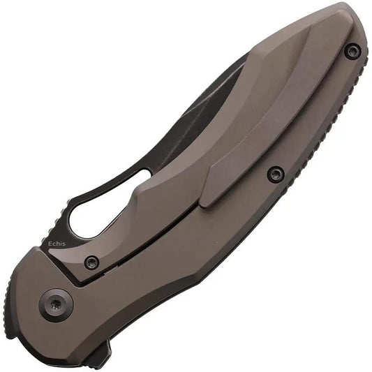 Kansept Knives Echis Framelock BSW - CPM S35VN Blade, 4.5in Closed, Gray Titanium Handle by Kansept Knives