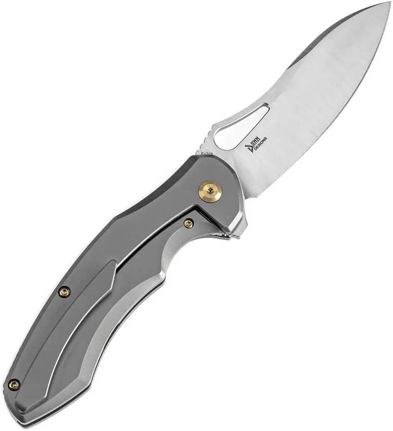 Kansept Knives Echis Framelock BSW - CPM S35VN Blade, 4.5in Closed, Gray Titanium Handle by Kansept Knives