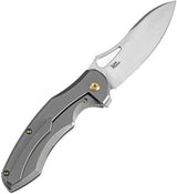 Kansept Knives Echis Framelock BSW - CPM S35VN Blade, 4.5in Closed, Gray Titanium Handle by Kansept Knives