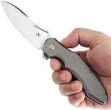 Kansept Knives Echis Framelock BSW - CPM S35VN Blade, 4.5in Closed, Gray Titanium Handle by Kansept Knives