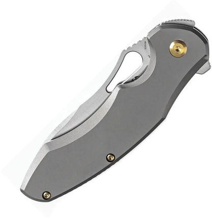 Kansept Knives Echis Framelock BSW - CPM S35VN Blade, 4.5in Closed, Gray Titanium Handle by Kansept Knives