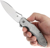 Kansept Knives Echis Framelock SW K1071A3 - Stonewashed CPM S35VN Blade With Gray Textured Titanium Handle by Kansept Knives