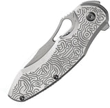 Kansept Knives Echis Framelock SW K1071A3 - Stonewashed CPM S35VN Blade With Gray Textured Titanium Handle by Kansept Knives