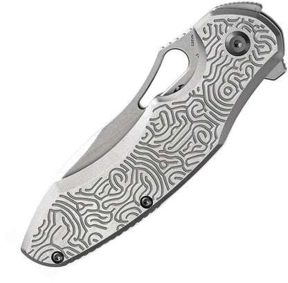 Kansept Knives Echis Framelock SW K1071A3 - Stonewashed CPM S35VN Blade With Gray Textured Titanium Handle by Kansept Knives