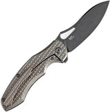 Kansept Knives Echis Framelock Bronze Frag K1071A6 - S35VN Drop Point Blade With Bronze Titanium Handle by Kansept Knives
