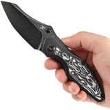 Kansept Knives Baba Yaga Framelock Nebula K1074A3 - CPM 20CV Wharncliffe Blade With Nebula Carbon Fiber Inlay by Kansept Knives