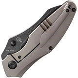 Kansept Knives Baba Yaga Framelock Bronze - CPM-20CV Wharncliffe Blade With Bronze Anodized Titanium Handle by Kansept Knives