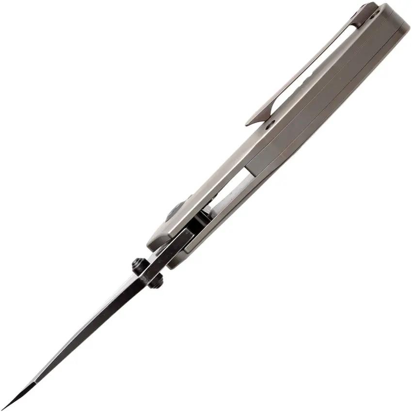Kansept Knives Baba Yaga Framelock Bronze - CPM-20CV Wharncliffe Blade With Bronze Anodized Titanium Handle by Kansept Knives
