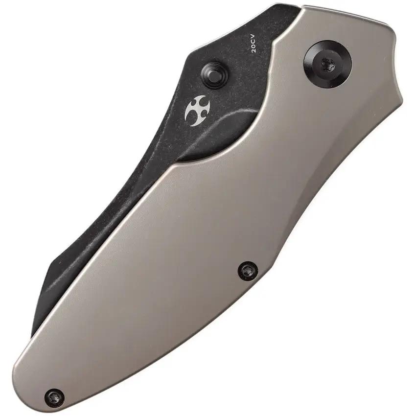 Kansept Knives Baba Yaga Framelock Bronze - CPM-20CV Wharncliffe Blade With Bronze Anodized Titanium Handle by Kansept Knives