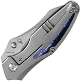 Kansept Knives Baba Yaga Framelock Timascus K1074A7 - Timascus Inlay With CPM 20CV Satin Wharncliffe Blade by Kansept Knives