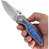 Kansept Knives Baba Yaga Framelock Timascus K1074A7 - Timascus Inlay With CPM 20CV Satin Wharncliffe Blade by Kansept Knives