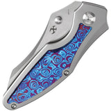 Kansept Knives Baba Yaga Framelock Timascus K1074A7 - Timascus Inlay With CPM 20CV Satin Wharncliffe Blade by Kansept Knives