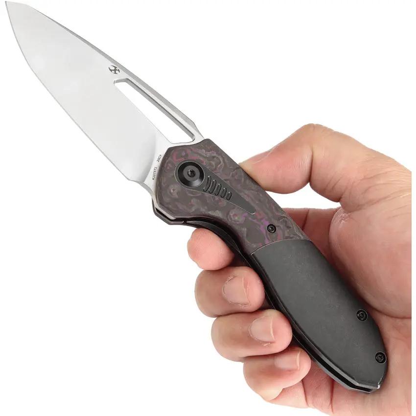 Kansept Knives Thoth Bolster Lock Purple Haze K1075T1 - CPM 20CV Clip Point Blade With Titanium Handle And Inlay by Kansept Knives