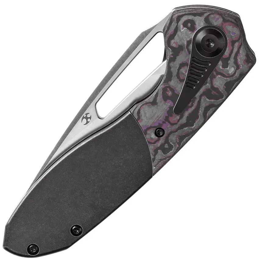 Kansept Knives Thoth Bolster Lock Purple Haze K1075T1 - CPM 20CV Clip Point Blade With Titanium Handle And Inlay by Kansept Knives