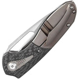 Kansept Knives Thoth Bolster Lock Twill CF K1075T3 - CPM 20CV Clip Point Knife With Gray Titanium Handle by Kansept Knives