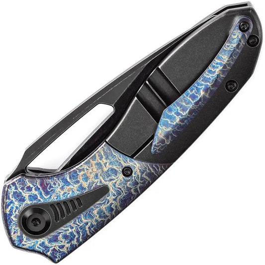 Kansept Knives Thoth Bolster Lock Lightning K1075T4 - Black Stonewash CPM-20CV Blade Lightning Anodized Titanium Inlay by Kansept Knives