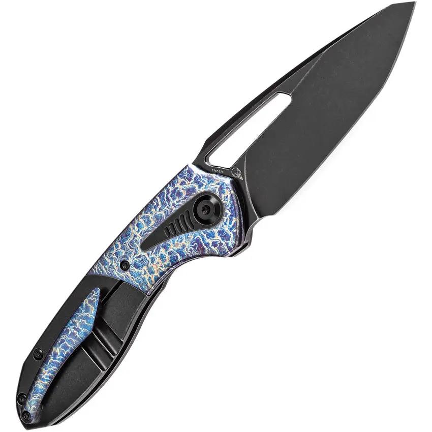 Kansept Knives Thoth Bolster Lock Lightning K1075T4 - Black Stonewash CPM-20CV Blade Lightning Anodized Titanium Inlay by Kansept Knives