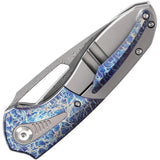 Kansept Knives Thoth Bolster Lock Light Dam K1075T5 - Damascus Clip Point Blade With Titanium Inlay And Pocket Clip by Kansept Knives