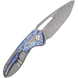 Kansept Knives Thoth Bolster Lock Light Dam K1075T5 - Damascus Clip Point Blade With Titanium Inlay And Pocket Clip by Kansept Knives