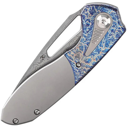 Kansept Knives Thoth Bolster Lock Light Dam K1075T5 - Damascus Clip Point Blade With Titanium Inlay And Pocket Clip by Kansept Knives