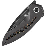 Kansept Knives ODD 21 Framelock Black Stonewash CPM 20CV Drop Point Blade - Extended Tang by Kansept Knives