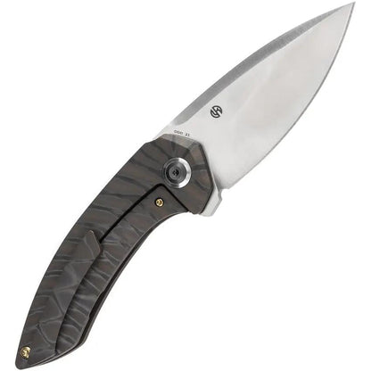Kansept Knives ODD 21 Framelock Flame K1077A4 - Flame Anodized Titanium Handle, CPM-20CV Drop Point Blade by Kansept Knives