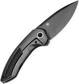 Kansept Knives ODD 21 Framelock Mirror DLC K1077A7 - CPM-20CV Blade With Black Titanium Handle And Extended Tang by Kansept Knives