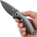 Kansept Knives ODD 21 Framelock Mirror DLC K1077A7 - CPM-20CV Blade With Black Titanium Handle And Extended Tang by Kansept Knives