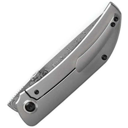Kansept Knives Tarkin Framelock BB Damascus K1078A4 - Damascus Steel Tanto Blade With Bead Blast Titanium Handle by Kansept Knives