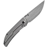 Kansept Knives Tarkin Framelock BB Damascus K1078A4 - Damascus Steel Tanto Blade With Bead Blast Titanium Handle by Kansept Knives