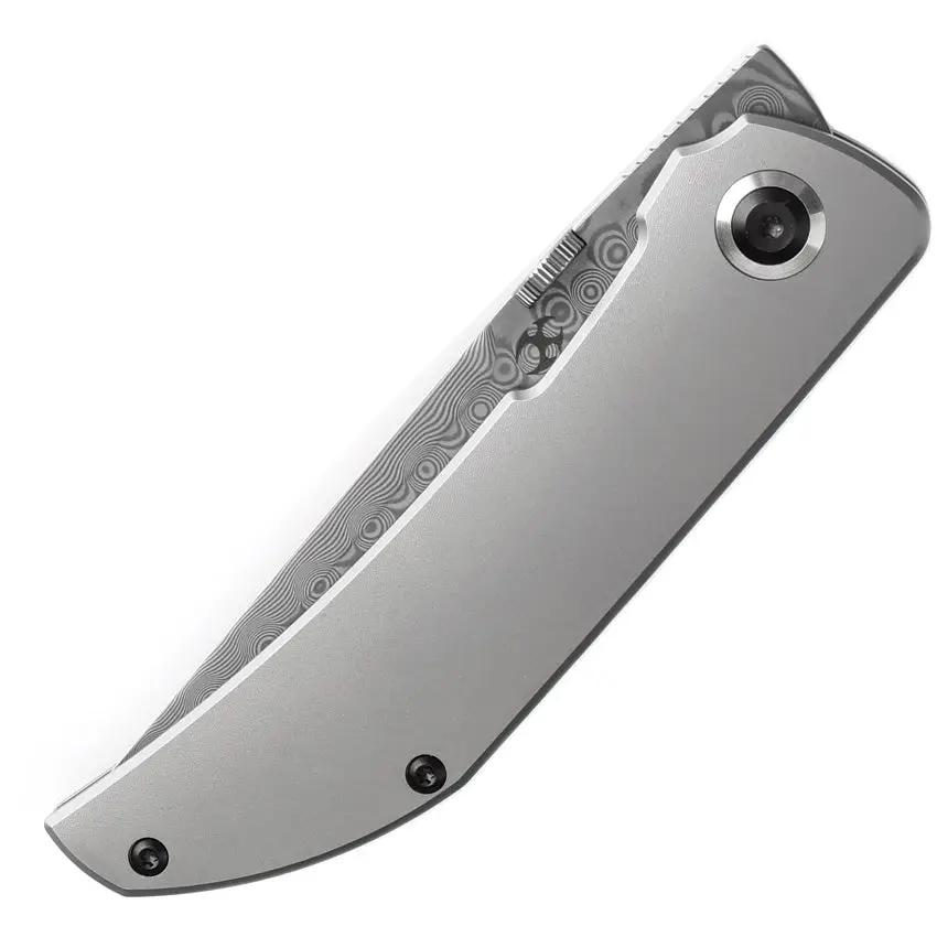 Kansept Knives Tarkin Framelock BB Damascus K1078A4 - Damascus Steel Tanto Blade With Bead Blast Titanium Handle by Kansept Knives