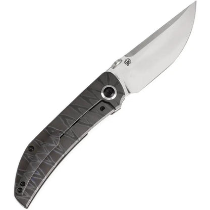 Kansept Knives Tarkin Tiger Stripe Flamed Titanium K1078A6 CPM20CV Tanto Blade Titanium Handle by Kansept Knives