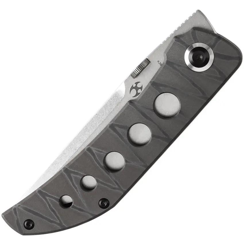 Kansept Knives Tarkin Tiger Stripe Flamed Titanium K1078A6 CPM20CV Tanto Blade Titanium Handle by Kansept Knives