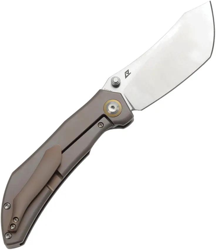 Kansept Knives Tipper Framelock Bronze - S35VN Wharncliffe Blade, Bronze Anodized Titanium Handle, 4.5 Inch Closed by Kansept Knives