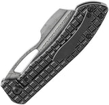 Kansept Knives Cybin Framelock Damascus K1080A2 - BlackWash Titanium Handle With Damascus Blade 4.25 Inch Closed by Kansept Knives