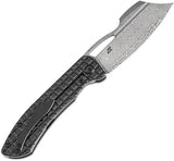Kansept Knives Cybin Framelock Damascus K1080A2 - BlackWash Titanium Handle With Damascus Blade 4.25 Inch Closed by Kansept Knives