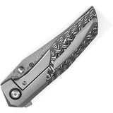 Kansept Knives Deadite Framelock CF K1081A1 - Damascus Steel Clip Point Blade, Titanium Handle with Carbon Fiber Inlay by Kansept Knives