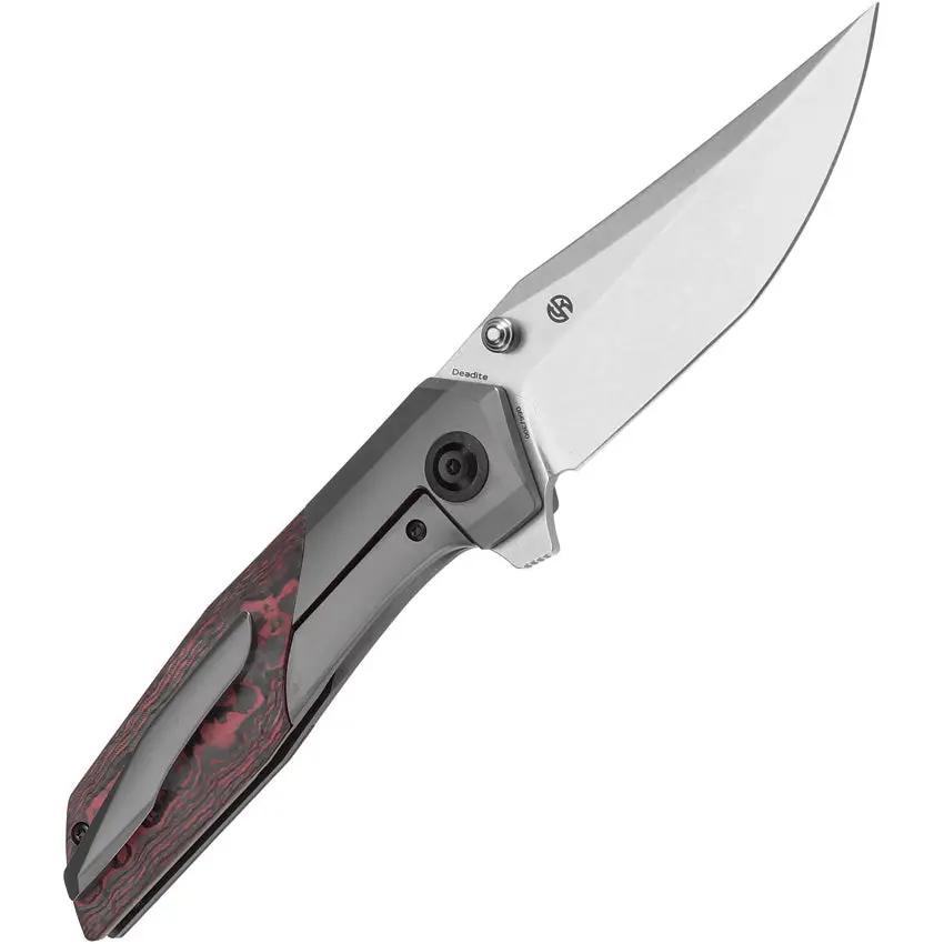 Kansept Knives Deadite Framelock Lava Flow K1081A4 - Bronze Anodized Titanium Handle With Lava Flow Carbon Fiber Inlay by Kansept Knives