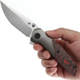 Kansept Knives Deadite Framelock Lava Flow K1081A4 - Bronze Anodized Titanium Handle With Lava Flow Carbon Fiber Inlay by Kansept Knives