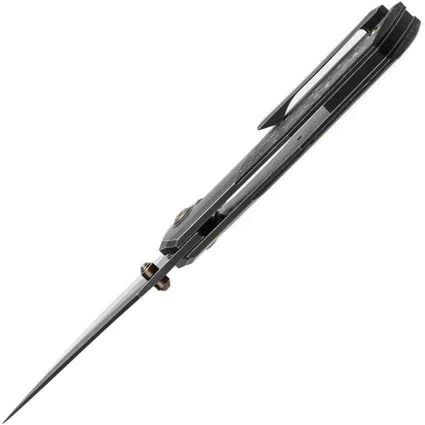 Kansept Knives Deadite Framelock Shred CF K1081A5 - S35VN Clip Point Blade With Shredded Carbon Fiber Inlay by Kansept Knives