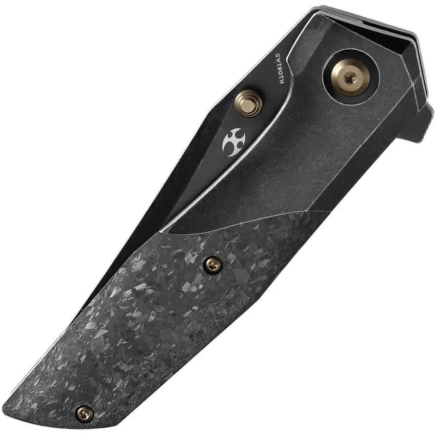 Kansept Knives Deadite Framelock Shred CF K1081A5 - S35VN Clip Point Blade With Shredded Carbon Fiber Inlay by Kansept Knives