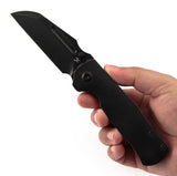 Kansept Knives Dreadnaught Framelock BSW K1082A2 - Black Stonewash CPM S35VN Cleaver Style Blade by Kansept Knives