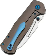 Kansept Dreadnaught Framelock Brz K1082A3 - Bronze Anodized Titanium Handle With S35VN Cleaver Blade by Kansept Knives