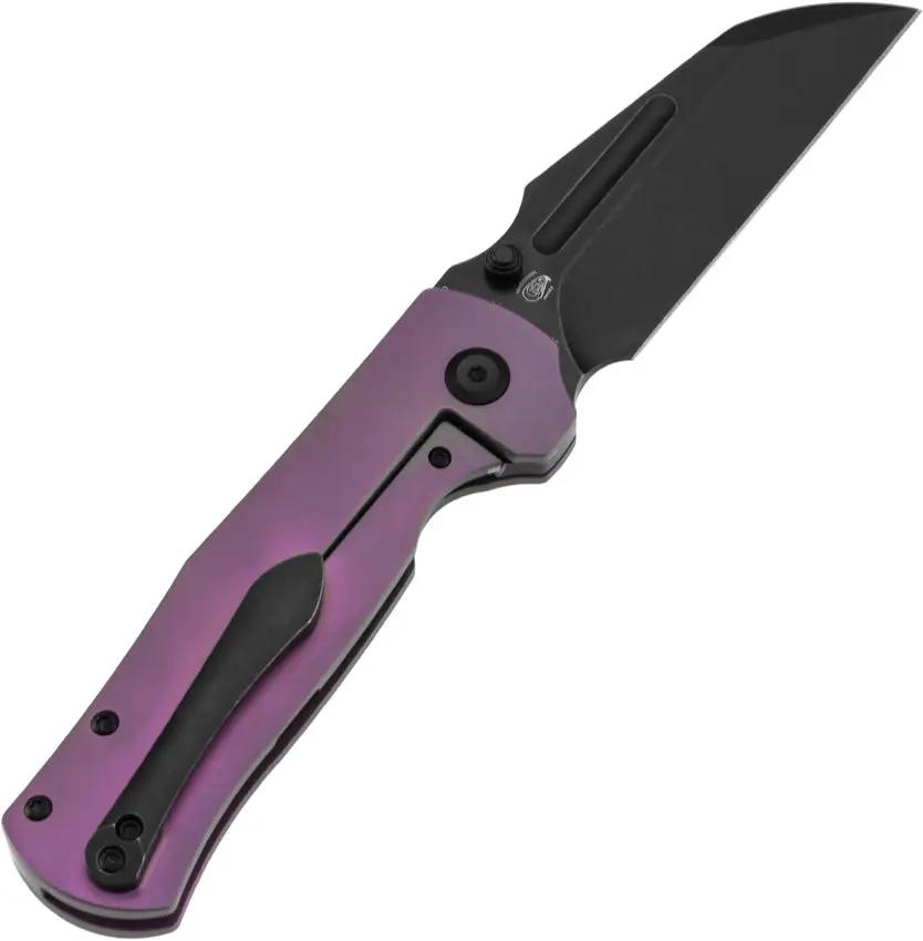 Kansept Knives Dreadnaught Framelock Ppl K1082A4 - Purple Anodized Titanium Handle, S35VN Cleaver Blade by Kansept Knives