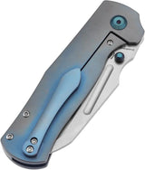 Kansept Knives Dreadnaught Framelock Blue K1082A5 - 3.5-Inch S35VN Stonewash Cleaver Blade, Blue Titanium Handle by Kansept Knives