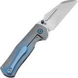 Kansept Knives Dreadnaught Framelock Blue K1082A5 - 3.5-Inch S35VN Stonewash Cleaver Blade, Blue Titanium Handle by Kansept Knives