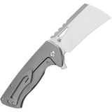 Kansept Knives Superhawk Framelock BB K1083A1 - Cleaver Style Blade With CPM S35VN Bead Blast Titanium Handle by Kansept Knives