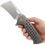 Kansept Knives Superhawk Framelock SW K1083A4 - Bronze Anodized Titanium Handle, 4-Inch S35VN Cleaver Blade by Kansept Knives