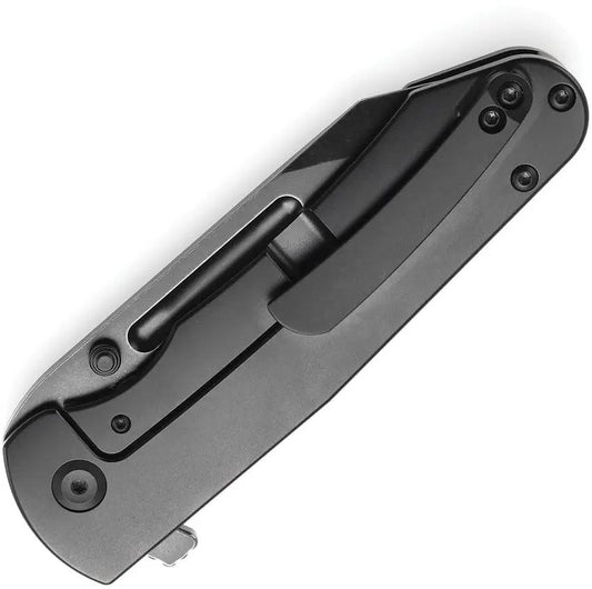 Kansept Knives Superhawk Framelock - CPM S35VN Wharncliffe Blade Blackwash Finish Black Titanium Handle by Kansept Knives
